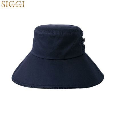 

Siggi CM99034 hat female Korean version of the tide summer leisure big along the traveler fisherman hat sun hat sun hat visor navy 57CM