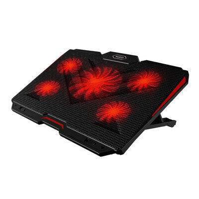 

NUOXI Icepad Notebook Cooler Notebook StandCool PadComputer Accessories5 FanAdjustable Wind Speed&BracketBlack17 Inch