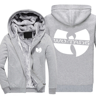 

2018 New USA SIZE Men Winter Autumn Hoodies Wu-Tang Clan pattern Fleece Coat Baseball Uniform Sportswear Jacket wool