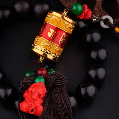 

Snowland impression car pendant car accessories Detian Buddhist alloy prayer wheel rearview mirror prayer wheel pendant