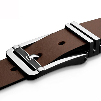 

Haotton HAUT TON ZK027 belt men men men double-sided leather business casual buckle Korean version of the belt belt black brown plain belt