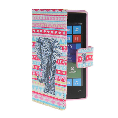 

MOONCASE Pattern Style Leather Side Flip Wallet Card Slot Pouch Stand Shell Back Case Cover For Nokia Lumia 520