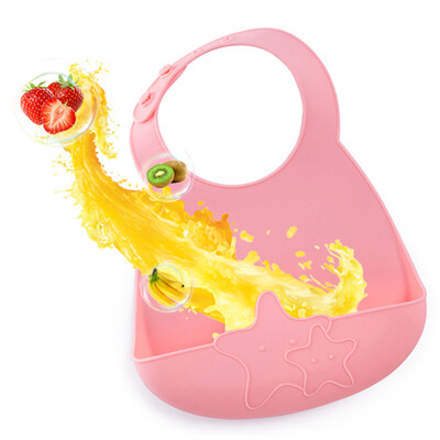 

Linmy Linmy baby bibs saliva towel baby waterproof bib all silicone stereo rice pocket pink MWDDF-810