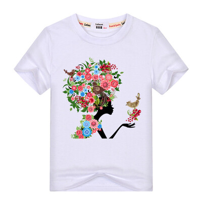 

2018 Casual Summer Beautiful Girl t-shirt Fashion Flower Girl Печать Смазливая майка Дети 100% Хлопок Удобные розовые тройники