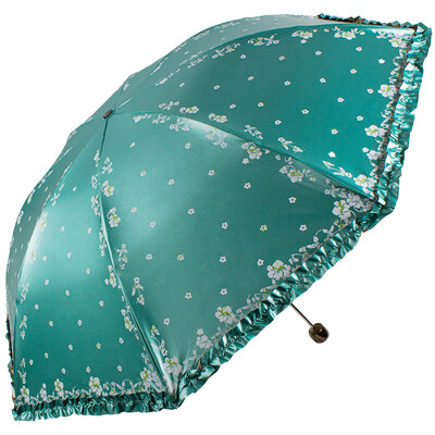 

Paradise umbrella UPF50 double-sided soft powder bright glue silk screen mosaic skirt 30 umbrella umbrella sun umbrella lake green 30049ELCJ