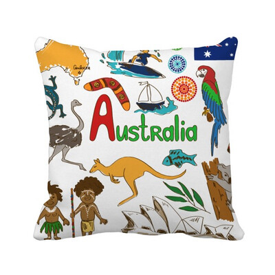 

Australia Landscape Animals National Flag Square Throw Pillow Insert Cushion Cover Home Sofa Decor Gift