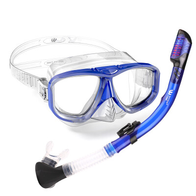 

WaterTime Frog Snorkeling Snorkeling Sambo Set Goggles Adult Full Dry Snorkel Equipment Дайвинг-маска Blue