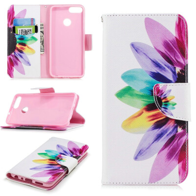 

BEFOSPEY Painting PU LeatherSoft TPU Card Slot Stand Wallet Case For Huawei P smart565"2018