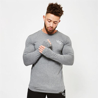 

Muscle Dr brother mens new fitness long-sleeved polo shirt sports Slim long-sleeved cotton tide mens T-shirt