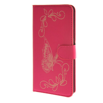 

MOONCASE Butterfly Leather чехол для Wallet Flip Card Slot Stand Back Cover Samsung Galaxy Note 5 ярко розовый