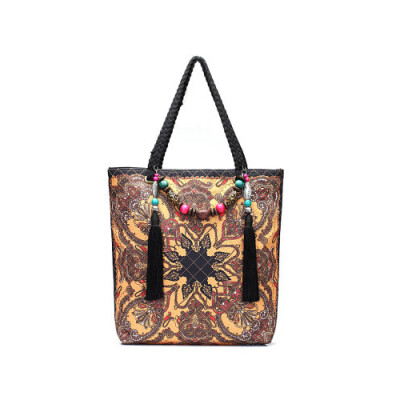 

Brand fashion leather bags women tote ethnic embroidery bags floral handmade embroidered bags high quality women shoulder bag