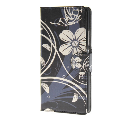 

MOONCASE Flower style Leather Side Flip Wallet Card Slot Stand Pouch Case Cover for Huawei Ascend P8