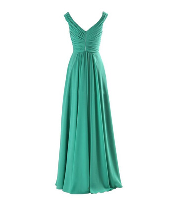 

2018 Cheap A-Line Evening Dresses Black Long Elegant Pleat Vestido Madrinha Chiffon V-neck Party Prom Dresses