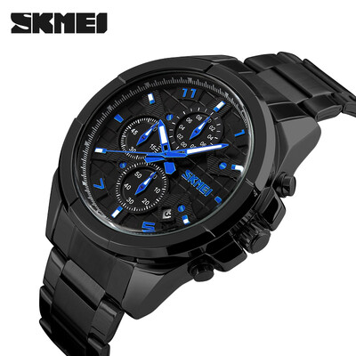 

SKMEI Mens Sport Watch Fashion Watch Wrist watch Quartz Stainless Steel Band Black