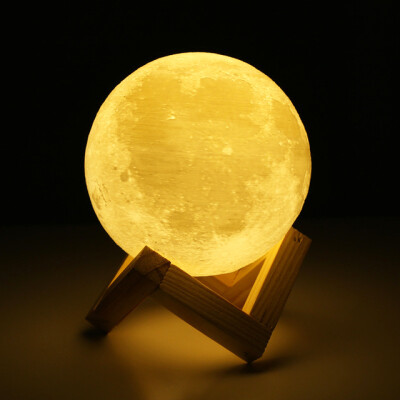 

JULELYS USB Touch Rechargeable 3D Printing LED Moon Lamp Home Bedroom Bedside Lamp Creative Night Light For Birthday Decorations