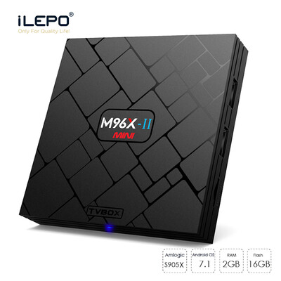 

iLEPO M96X-II MINI Android 7.1.2 Smart TV Box Amlogic S905X Quad Core A53 64 bit 2GB 16GB 2.4GHz 4K KD17.3 HD Home Kodi Player