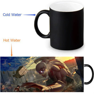 

Attack on Titan 350ml/12oz Heat Reveal Mug Color Change Coffee Cup Sensitive Morphing Mugs Magic Mug Milk Tea Cups