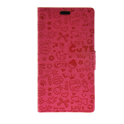 

MOONCASE Cute Little Witch Leather Side Flip Wallet Card Holder Stand Pouch ЧЕХОЛ ДЛЯ Huawei Ascend Y635 Hot pink