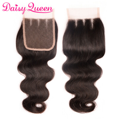 

Grade 8A Brazilian Body Wave Hair Lace Closure 4x4 Top Closure Three Part 100 Unprocessed Virgin Human Hair Natural Color