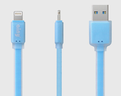 

Кабель Ainy FA-032F с двусторонним USB-коннектором для Apple iPad/iPhone/iPod голубой