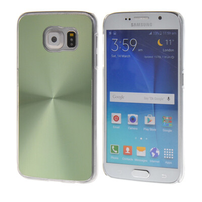 

MOONCASE CD Style Chrome Plated Brushed Aluminum Metal Back Plate Case Cove for Samsung Galaxy S6 Green