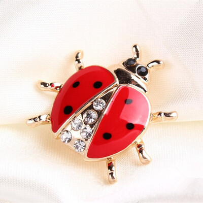 

Модные броши для животных Rhinestone Ladybug Brooch для женщин