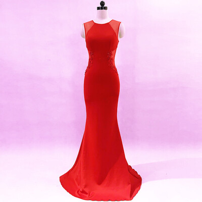 

Evening dress female party host slim elegant 5 color party dress dress long section