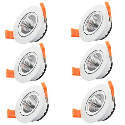 

6PCS / lot 3W Cool белый светодиодный COB чип downlight привело утопленный светодиодный потолочный светильник
