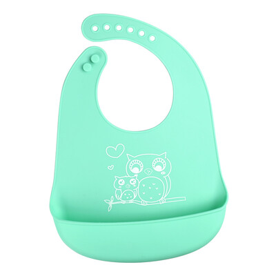 

Jide JDCOCO bib baby silicone bib baby saliva pocket waterproof baby rice bowl infant eating bib blue