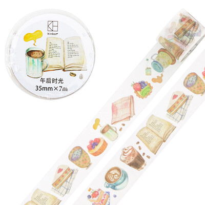 

Kinbor hand book&paper tape 30mm7m cute hand book sticker decorative tape small Q coffee bath DTB64242