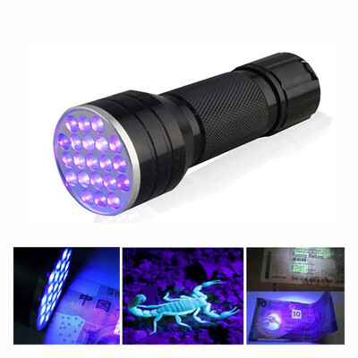 

NicerDicer UV Ultra Violet 21 LED Flashlight Mini Blacklight Aluminum Torch Light Lamp NEW