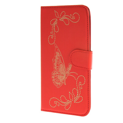 

MOONCASE Butterfly Leather чехол для Wallet Flip Card Slot Stand Back Cover Samsung Galaxy A8 красный