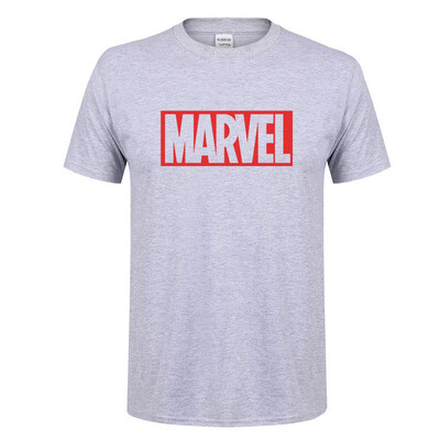 

2018 new summer mens cotton MARVEL short-sleeved t-shirt mens trend casual loose sports mens clothing
