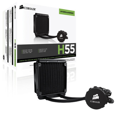 

USCorsair H55 integrated water-cooled CPU cooler CPU multi-platform 12CM cold row 12CM mute fan 5 year warranty