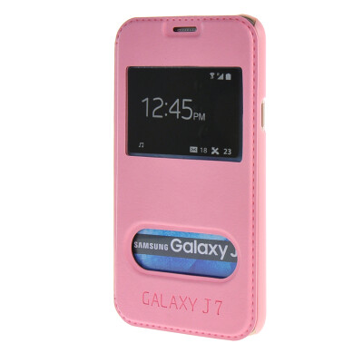 

MOONCASE Samsung Galaxy J7 чехол для View Leather Flip Pouch Bracket Back Cover Pink