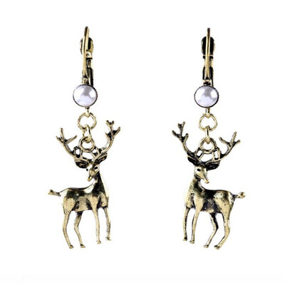 

Aiyaya Antelope Studded High Quality Simulated Pearl Animals Shape Vintage Drop Earrings