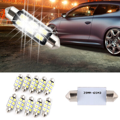 

10pcs 39MM 5050 6SMD Festoon Wedge Dome Interior LED Light Bulb White New