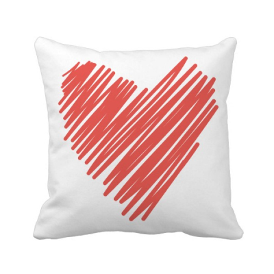 

Heart Graffiti Drawing Valentines Day Square Throw Pillow Insert Cushion Cover Home Sofa Decor Gift