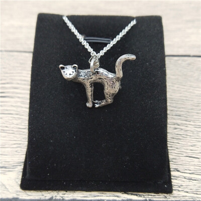 

New Vintage 3D Cat Necklace Trendy Style 3D Cat Pendant Necklace Women Fashion Pet Cat Jewellery