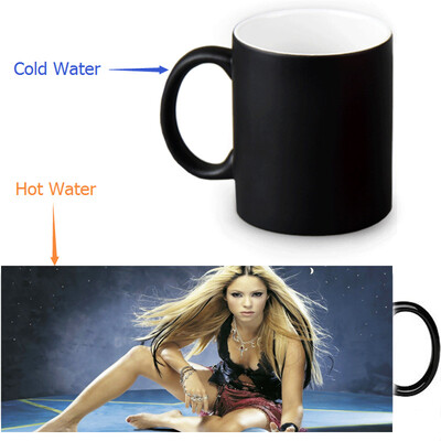 

shakira 350ml / 12oz Heat Reveal Mug Color Change Чашка кофе Чувствительные морфинг-кружки Волшебная чашка для чайных чашек