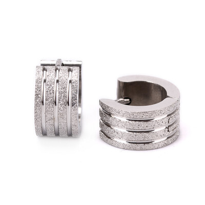 

Cool Stainless Steel Ear Studs Hoop Rhinestone Earrings Mens Womens 1 Pair