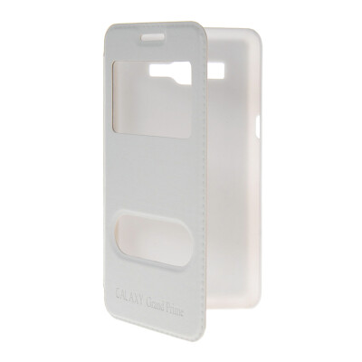 

MOONCASE View Window Leather Side Flip Pouch Stand Shell Back ЧЕХОЛ ДЛЯ Samsung Galaxy Grand Prime G5306W White