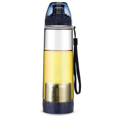 

Jingdong supermarket] green beads lvzhu 500ml couple portable leak-proof travel movement filter plastic cup PC505 dark blue