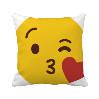 

Love You Yellow Cute Online Chat Emoji Square Throw Pillow Insert Cushion Cover Home Sofa Decor Gift