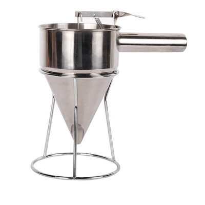 

Stainless Steel Conical shape Octopus Balls Making Funnel with rack Batter Dispenser for Cupcake Pancake Baking Tools Helper