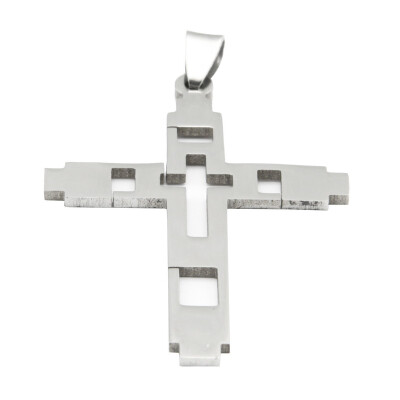 

Hpolw Fashion Men Silver Stainless Steel Cross Pendant Necklace Chain Gift - With 23 Inch Chain