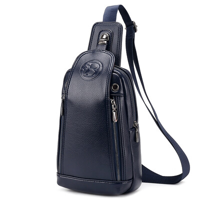 

Mens chest bag shoulder strap backpack leather travel mens Messenger bag retro backpack chest bag B-fdk1368