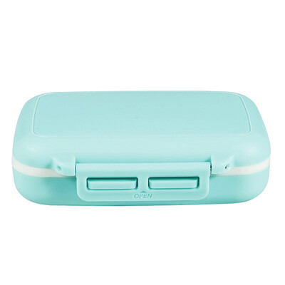 

Vilscijon Pillbox Portable Weekly Pillbox Carrying Separate Pill Box Dispensing Box Sealing Mini Pill Six Box Blue 8225