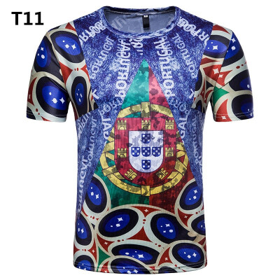 

Summer New Mens T-Shirt WorldCup Printed Football T-shirt Casual Commemorative T-shirt Sports Running Fitness Exercise