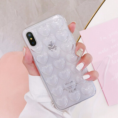 

3D Love Heart Phone Case For iPhone 7 8 6 6S Plus Soft TPU